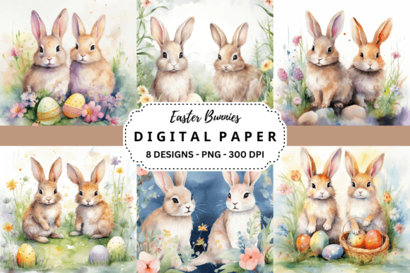 Easter Bunnies Backgrounds: 8 Premium Designs for Spring Projects