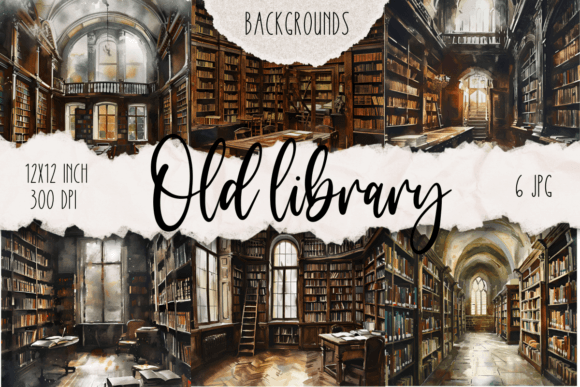 Old Library Backgrounds: A Designer's Guide to This Watercolor Collection