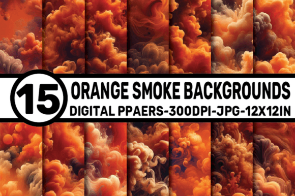 Orange Smoke Backgrounds: Dynamic Digital Papers