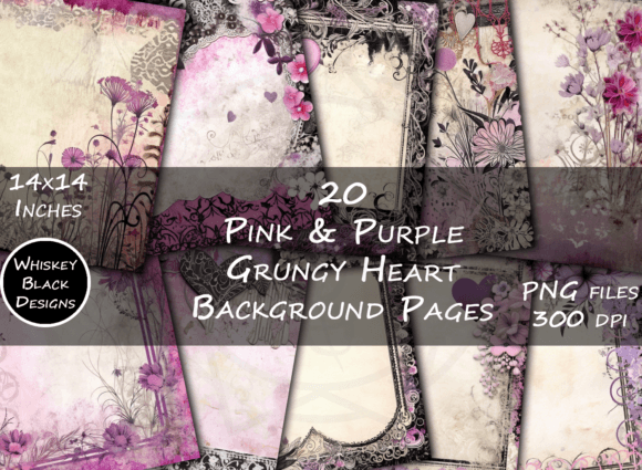 Romantic Vintage Grunge: Pink & Purple Digital Papers