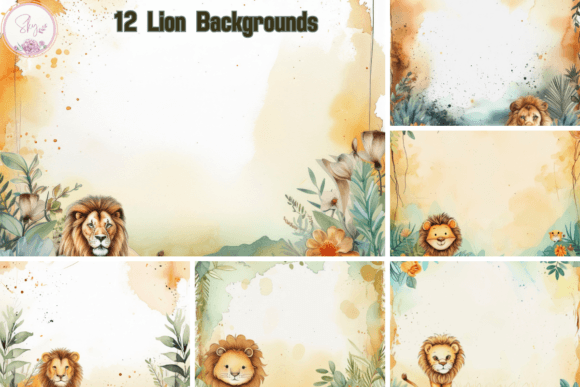 Unleashing Creativity: Adorable Lion Watercolour Scrapbook Backgrounds