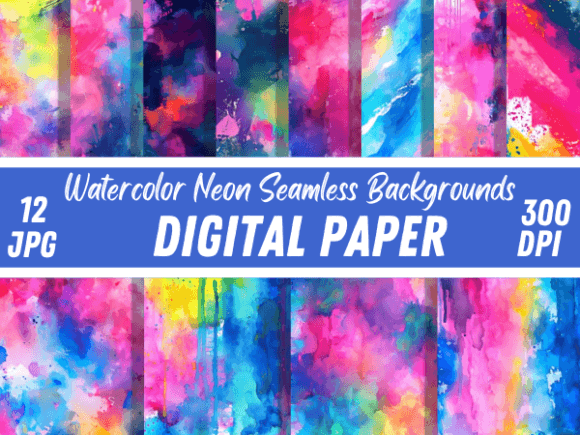 Unleashing Vibrant Creativity with Watercolor Neon Seamless Backgrounds