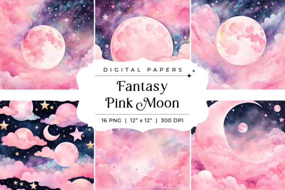 Unlock Dreamy Visuals with Fantasy Pink Moon Backgrounds