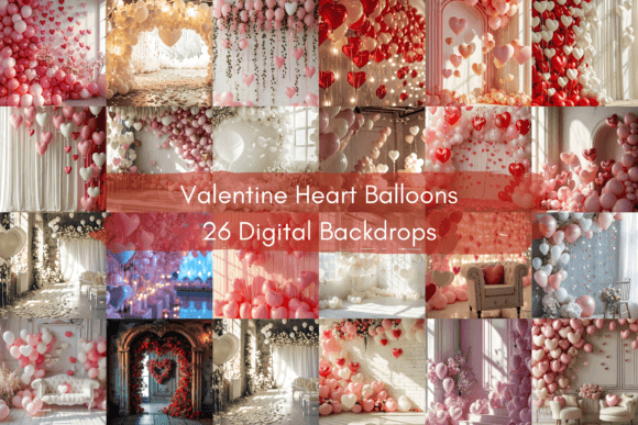 Valentines Day Heart Digital Backgrounds for Your Projects