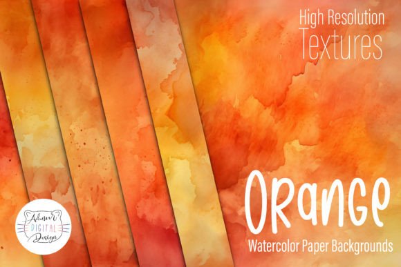 Warm Up Your Designs with Orange Watercolor Paper Backgrounds